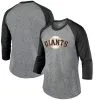 Men's San Francisco Giants Majestic Threads Heathered Gray/Black Current Logo 3/4-Sleeve Raglan Tri-Blend T-Shirt -San Francisco Giants 4 sleeve raglan tri blend t shirt pi3406000 altimages ff 3406811 aa7568dda18165fad093alt1 full