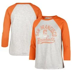Women's San Francisco Giants '47 Gray City Connect Retro Daze Ava Raglan 3/4-Sleeve T-Shirt