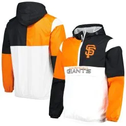 Men's San Francisco Giants G-III Sports By Carl Banks Orange/Black Fair Catch Half-Zip Hoodie