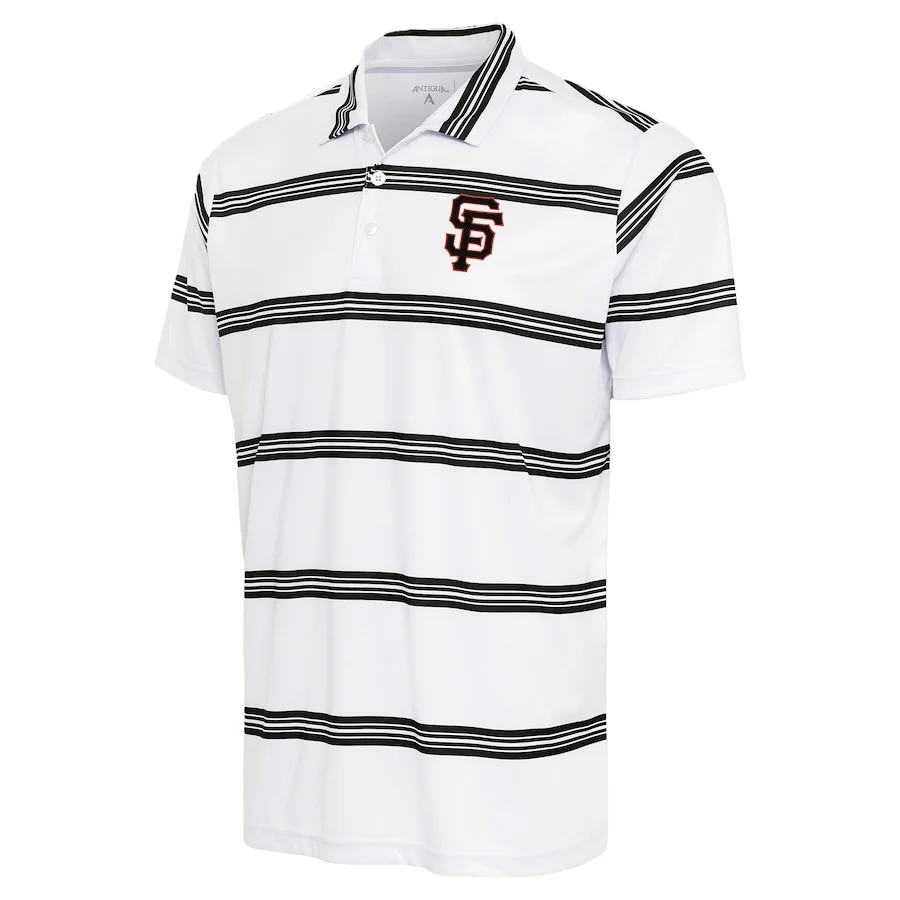 Men's San Francisco Giants Antigua White/Black Groove Polo 3 Men's San Francisco Giants Antigua White/Black Groove Polo