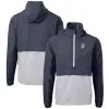 Men's San Francisco Giants Cutter & Buck Navy/Gray Americana Logo Charter Eco Knit Recycled Anorak Half-Zip Jacket