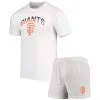 Men's San Francisco Giants Concepts Sport White/Gray Gateway T-Shirt & Boxer Shorts Sleep Set