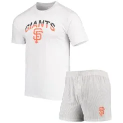 Men's San Francisco Giants Concepts Sport White/Gray Gateway T-Shirt & Boxer Shorts Sleep Set