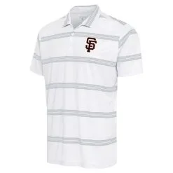 Men's San Francisco Giants Antigua White/Gray Groove Polo