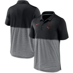 Men's San Francisco Giants Nike Black/Gray Home Plate Striped Polo