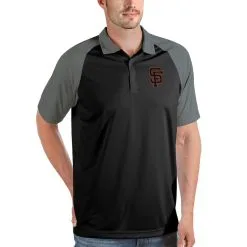 Men's San Francisco Giants Antigua Black/Gray Nova Polo