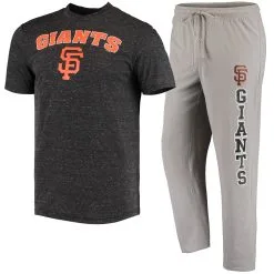 Men's San Francisco Giants Concepts Sport Black/Gray Satellite T-Shirt & Pants Sleep Set