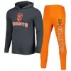 Men's San Francisco Giants Concepts Sport Heather Orange/Heather Charcoal Meter Hoodie & Joggers Set