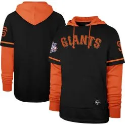 Men's San Francisco Giants '47 Black Trifecta Shortstop Pullover Hoodie