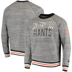 Men's San Francisco Giants 5th & Ocean By New Era Gray French Terry Raglan Pullover Sweatshirt