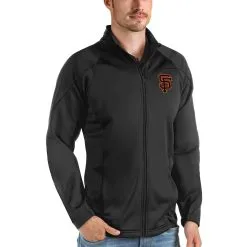 Men's San Francisco Giants Antigua Black Links Full-Zip Golf Jacket