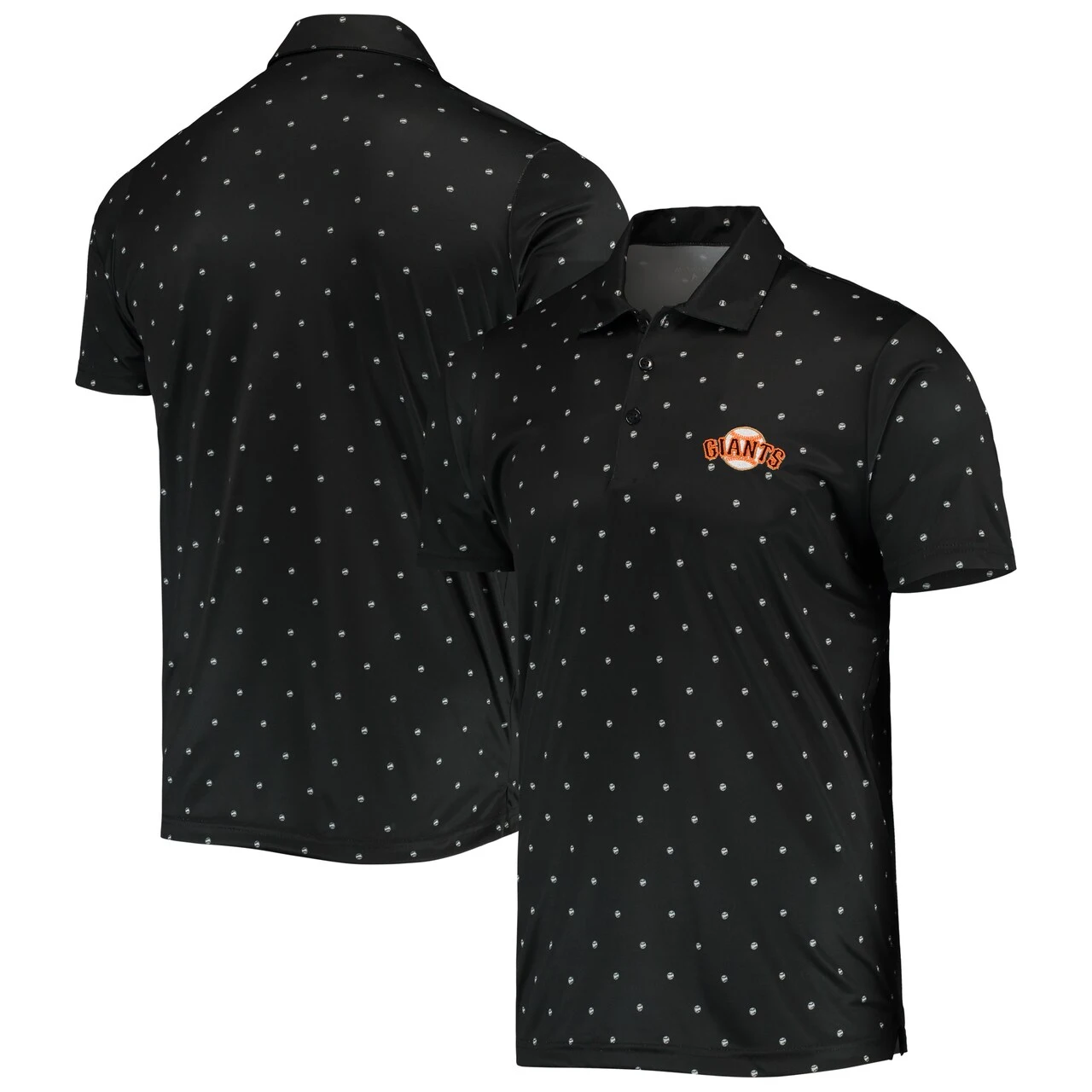 Men's San Francisco Giants Antigua Black Major Polo 3 Men's San Francisco Giants Antigua Black Major Polo