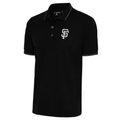 Men's San Francisco Giants Antigua Black Metallic Affluent Polo