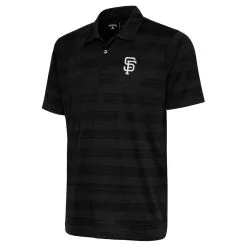 Men's San Francisco Giants Antigua Black Metallic Compass Polo
