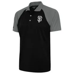 Men's San Francisco Giants Antigua Black Metallic Nova Polo