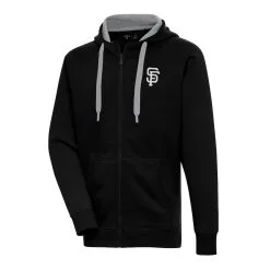 Men's San Francisco Giants Antigua Black Metallic Victory Full-Zip Hoodie