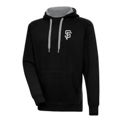 Men's San Francisco Giants Antigua Black Metallic Victory Pullover Hoodie