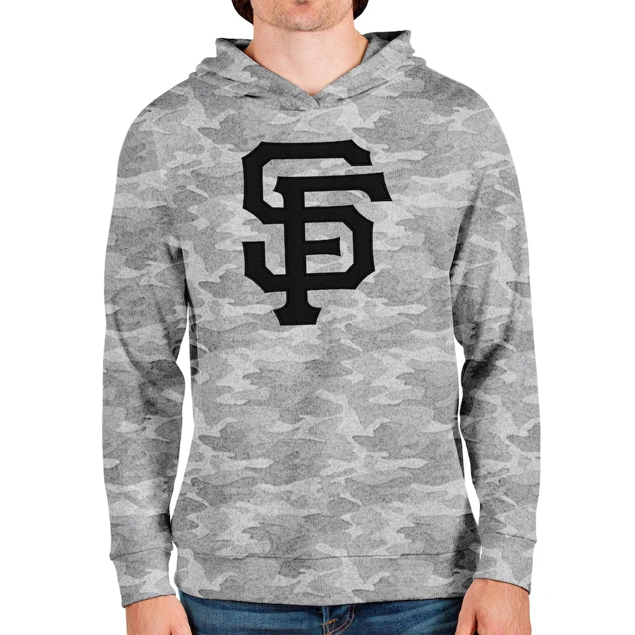 Men's San Francisco Giants Antigua Camo Team Logo Absolute Pullover Hoodie 2 Men's San Francisco Giants Antigua Camo Team Logo Absolute Pullover Hoodie