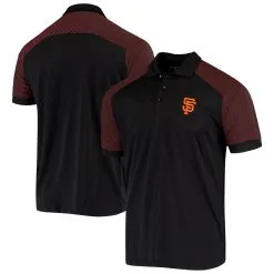 Men's San Francisco Giants Antigua Charcoal Raglan Engage Desert Dry Polo