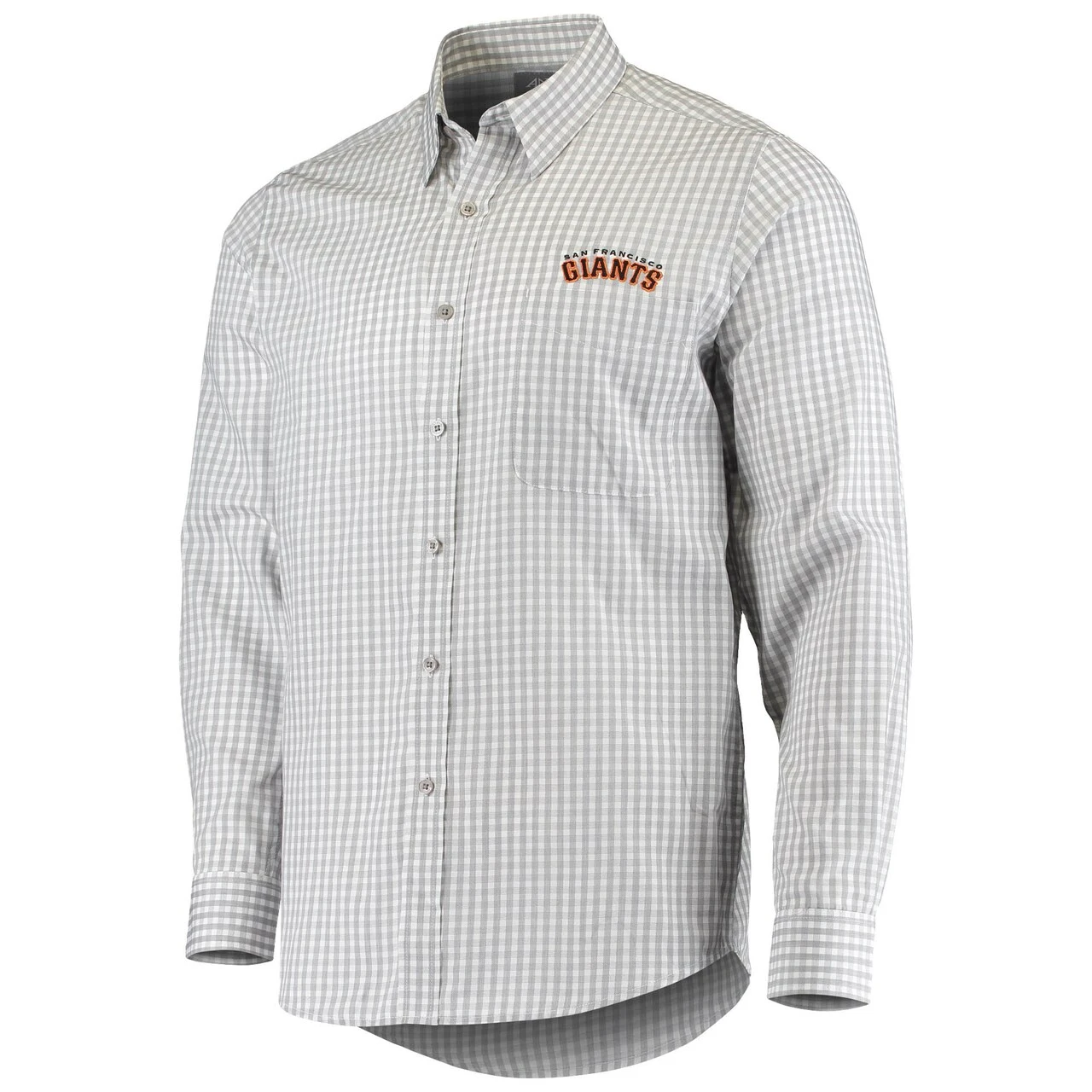Men's San Francisco Giants Antigua Gray Structure Woven Button-Up Long Sleeve Shirt 4 Men's San Francisco Giants Antigua Gray Structure Woven Button-Up Long Sleeve Shirt - Image 2