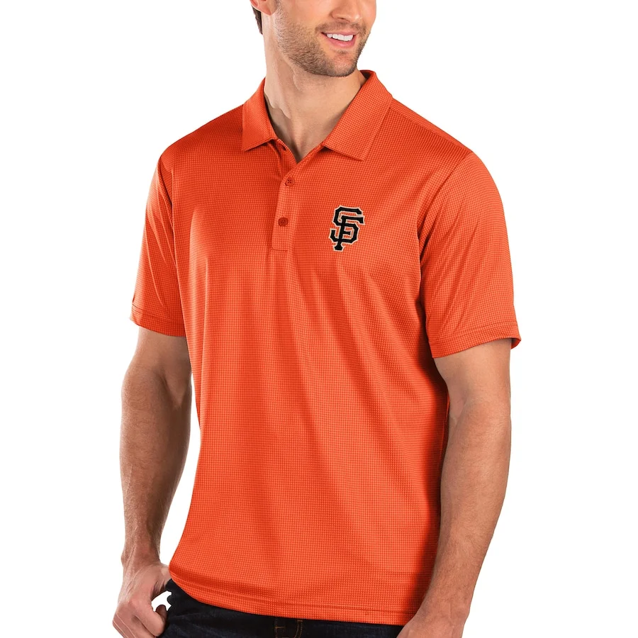 Men's San Francisco Giants Antigua Orange Balance Polo 3 Men's San Francisco Giants Antigua Orange Balance Polo