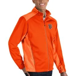 Men's San Francisco Giants Antigua Orange Revolve Full-Zip Jacket