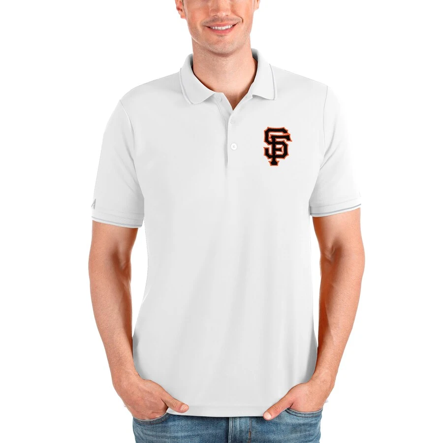 Men's San Francisco Giants Antigua White Affluent Polo 3 Men's San Francisco Giants Antigua White Affluent Polo