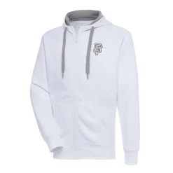 Men's San Francisco Giants Antigua White Metallic Victory Full-Zip Hoodie