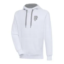 Men's San Francisco Giants Antigua White Metallic Victory Pullover Hoodie