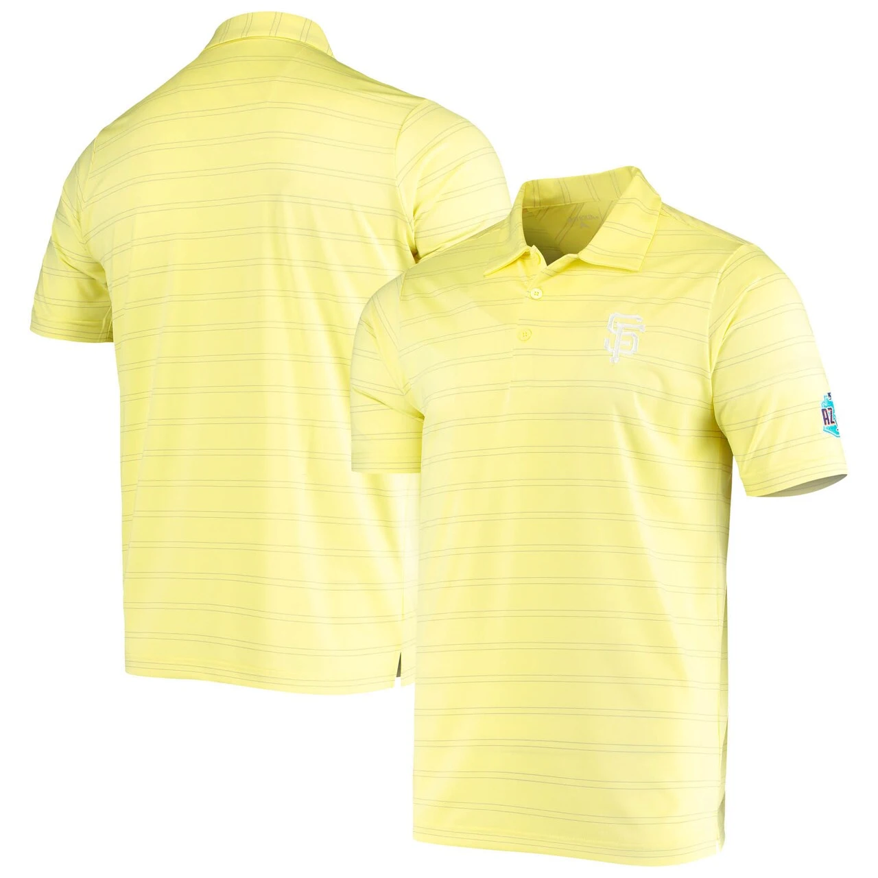 Men's San Francisco Giants Antigua Yellow Montego Desert Dry Spring Training Polo 3 Men's San Francisco Giants Antigua Yellow Montego Desert Dry Spring Training Polo