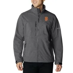 Men's San Francisco Giants Columbia Charcoal Ascender II Full-Zip Jacket
