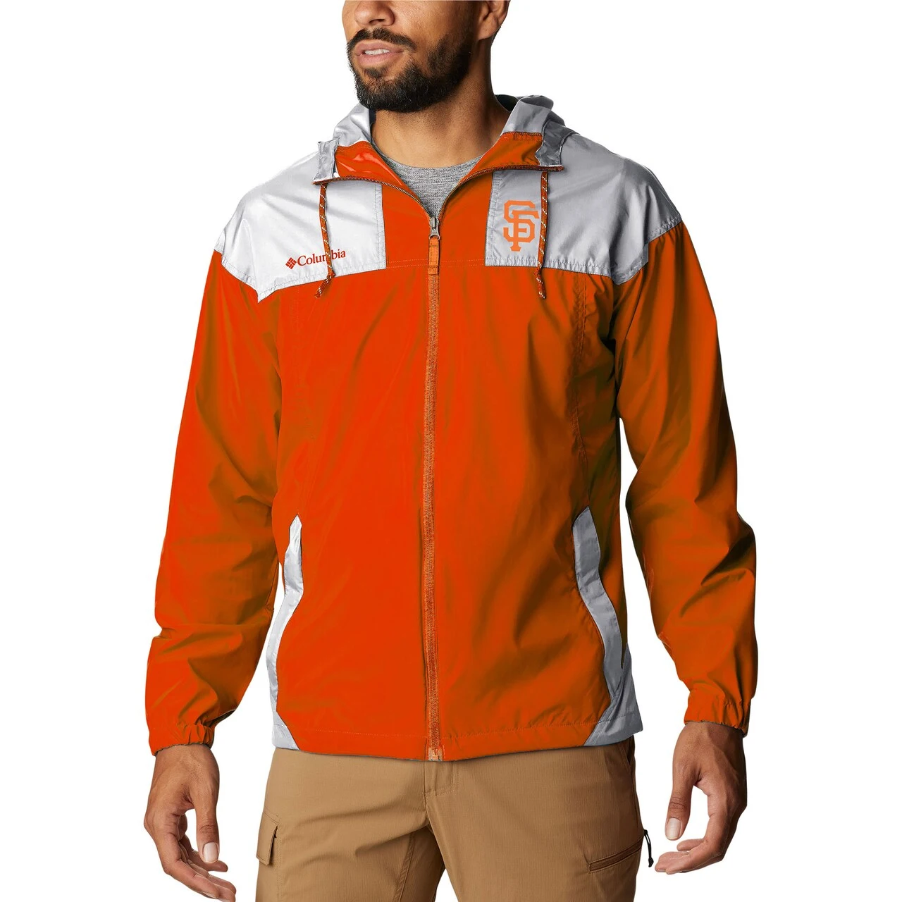 Men's San Francisco Giants Columbia Orange Omni-Shade Flash Challenger Full-Zip Windbreaker Jacket 3 Men's San Francisco Giants Columbia Orange Omni-Shade Flash Challenger Full-Zip Windbreaker Jacket