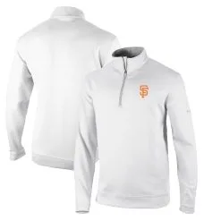 Men's San Francisco Giants Columbia White Omni-Wick Wickhams Hills Half-Zip Pullover Top