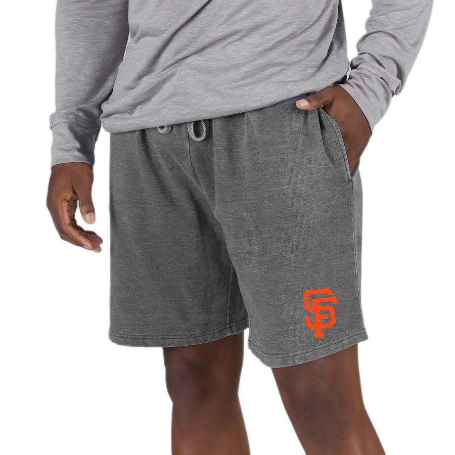 Men's San Francisco Giants Concepts Sport Charcoal Trackside Fleece Jam Shorts 3 Men's San Francisco Giants Concepts Sport Charcoal Trackside Fleece Jam Shorts