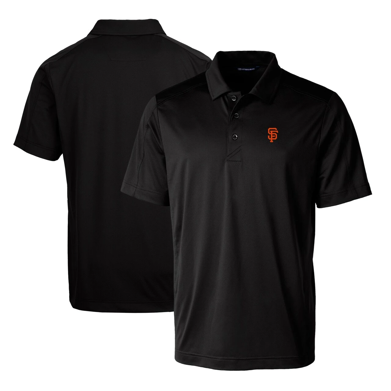 Men's San Francisco Giants Cutter & Buck Black Prospect Textured Stretch Polo 3 Men's San Francisco Giants Cutter & Buck Black Prospect Textured Stretch Polo