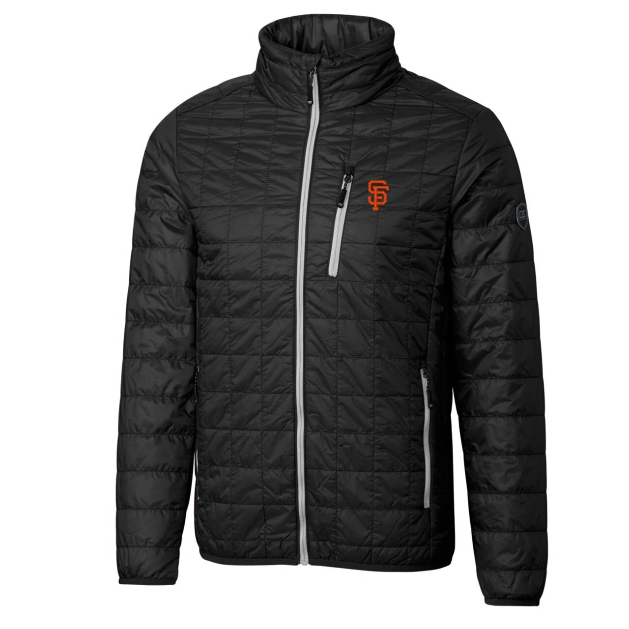 Men's San Francisco Giants Cutter & Buck Black Rainier Eco Insulated Full-Zip Puffer Jacket 4 Men's San Francisco Giants Cutter & Buck Black Rainier Eco Insulated Full-Zip Puffer Jacket - Image 2