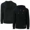 Men's San Francisco Giants Cutter & Buck Black Roam Eco Half-Zip Recycled Pullover Hoodie