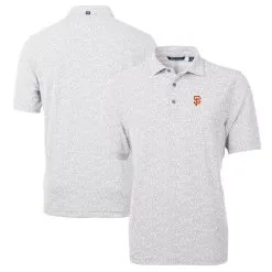 Men's San Francisco Giants Cutter & Buck Gray Virtue Eco Pique Botanical Print Recycled Polo