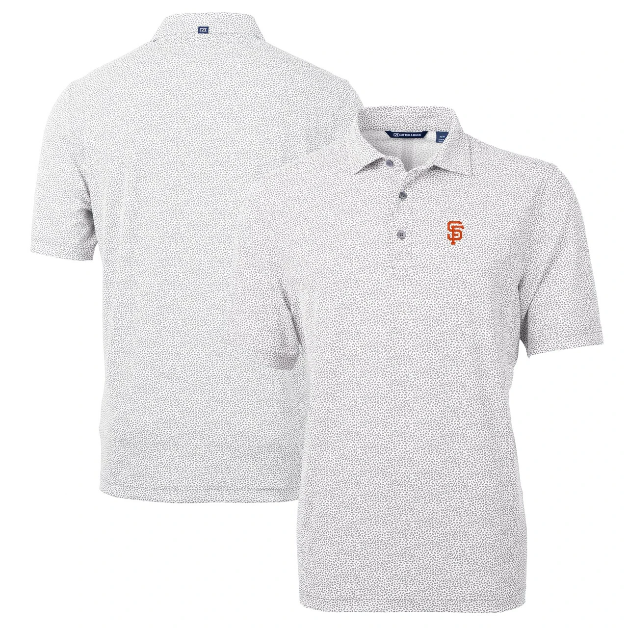 Men's San Francisco Giants Cutter & Buck Gray Virtue Eco Pique Botanical Print Recycled Polo 3 Men's San Francisco Giants Cutter & Buck Gray Virtue Eco Pique Botanical Print Recycled Polo