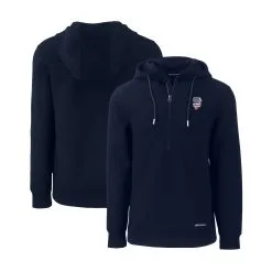 Men's San Francisco Giants Cutter & Buck Navy Stars & Stripes Roam Eco Half-Zip Recycled Pullover Hoodie