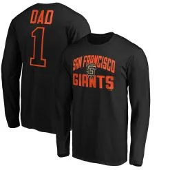 Men's San Francisco Giants Fanatics Branded Black Father's Day #1 Dad Long Sleeve T-Shirt