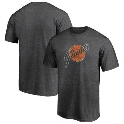 Men's San Francisco Giants Fanatics Branded Charcoal True Classics Throwback Logo Tri-Blend T-Shirt