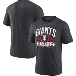 Men's San Francisco Giants Fanatics Branded Heathered Charcoal Badge Of Honor Tri-Blend T-Shirt