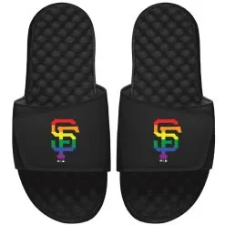 Men's San Francisco Giants ISlide Black Rainbow Slide Sandals