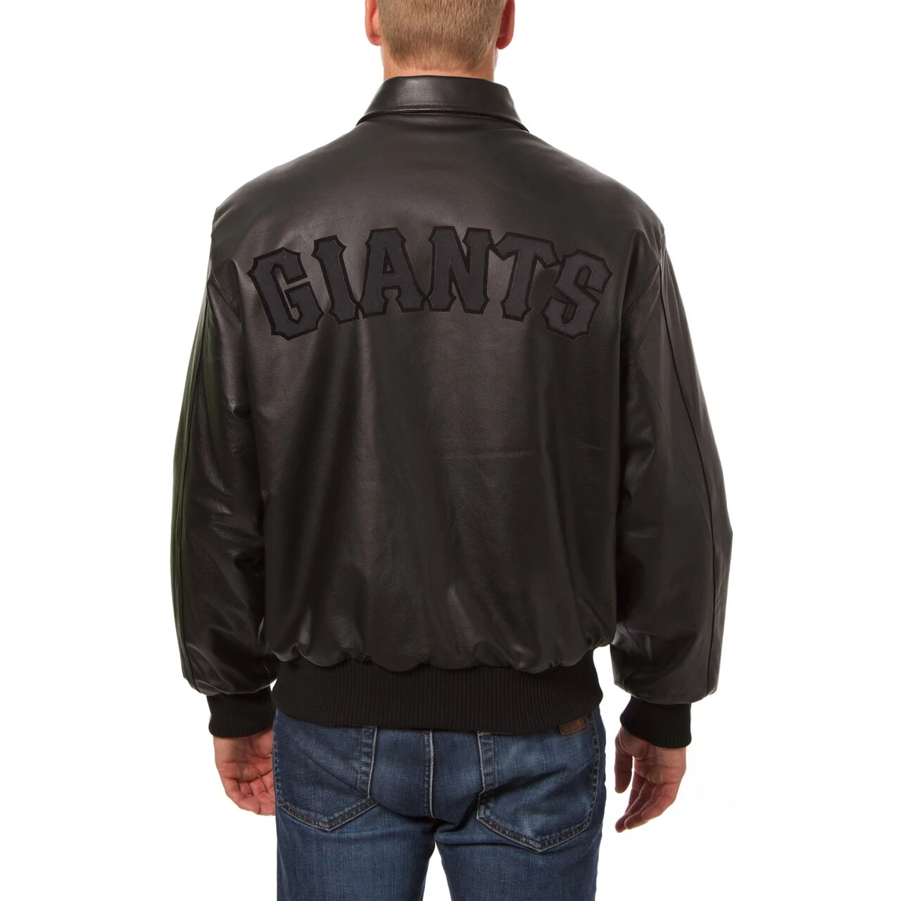 Men's San Francisco Giants JH Design Black All-Leather Jacket 4 Men's San Francisco Giants JH Design Black All-Leather Jacket - Image 2