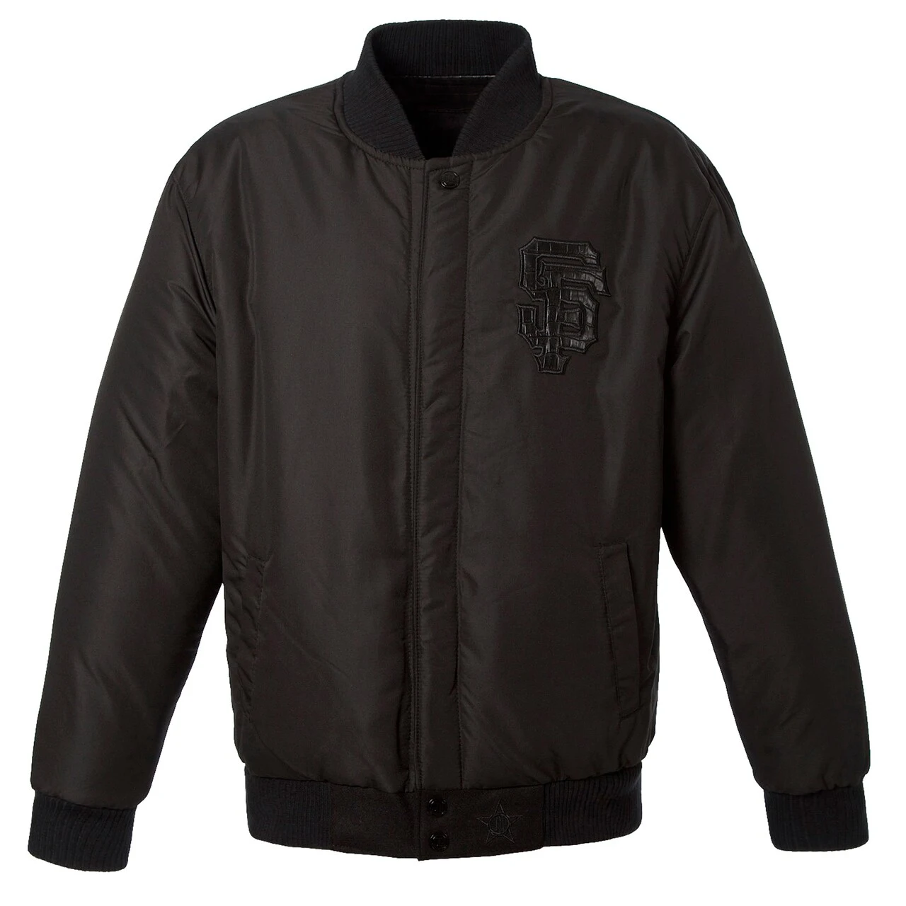 Men's San Francisco Giants JH Design Black Embroidered Alligator Logo Reversible Wool Full-Snap Jacket 6 Men's San Francisco Giants JH Design Black Embroidered Alligator Logo Reversible Wool Full-Snap Jacket - Image 4