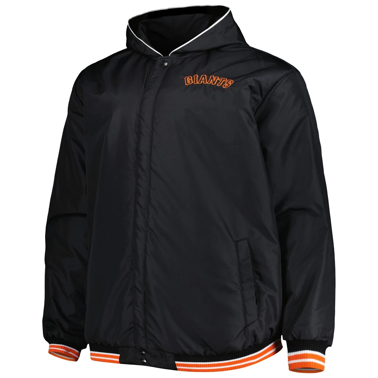 Men's San Francisco Giants JH Design Black Reversible Fleece Full-Snap Hoodie Jacket 4 Men's San Francisco Giants JH Design Black Reversible Fleece Full-Snap Hoodie Jacket - Image 2