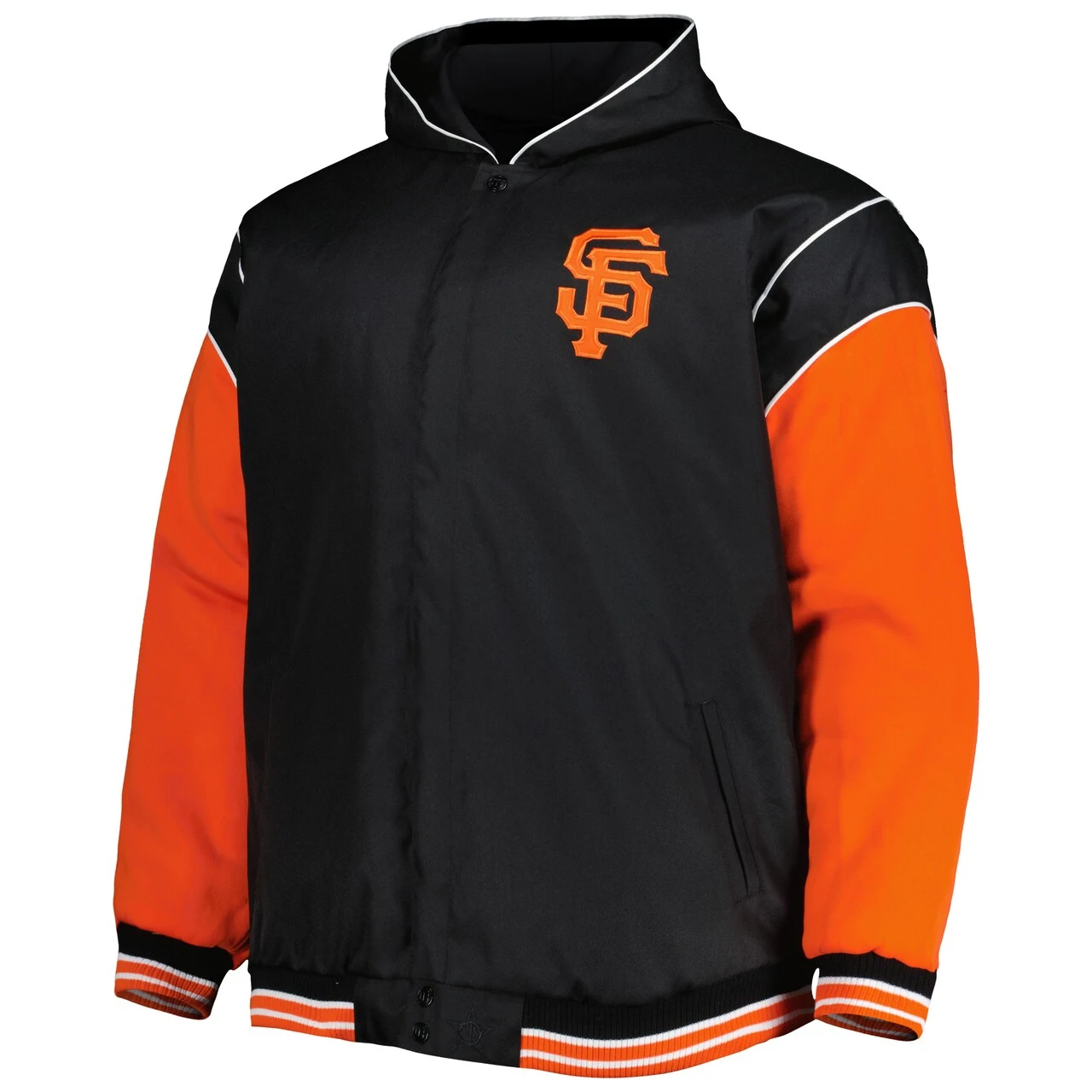 Men's San Francisco Giants JH Design Black Reversible Fleece Full-Snap Hoodie Jacket 6 Men's San Francisco Giants JH Design Black Reversible Fleece Full-Snap Hoodie Jacket - Image 4