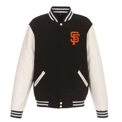 Men's San Francisco Giants JH Design Black Reversible Fleece Jacket With Faux Leather Sleeves 7 Men's San Francisco Giants JH Design Black Reversible Fleece Jacket With Faux Leather Sleeves -San Francisco Giants mens jh design black san francisco giants reversible fleece jacket with faux leather sleeves pi3237000 altimages ff 3237067alt2 full