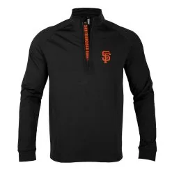 Men's San Francisco Giants Levelwear Black Calibre Quarter-Zip Pullover Top